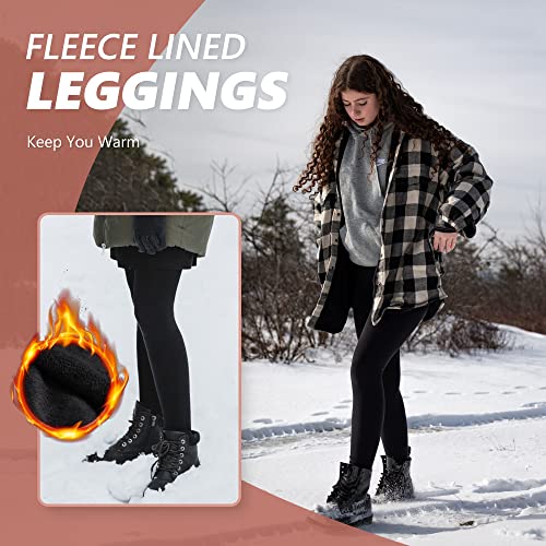 Detalle 2 de SINOPHANT Fleece-Lined Leggings, Brown S–M, High-Waisted Thermal Yoga Leggings