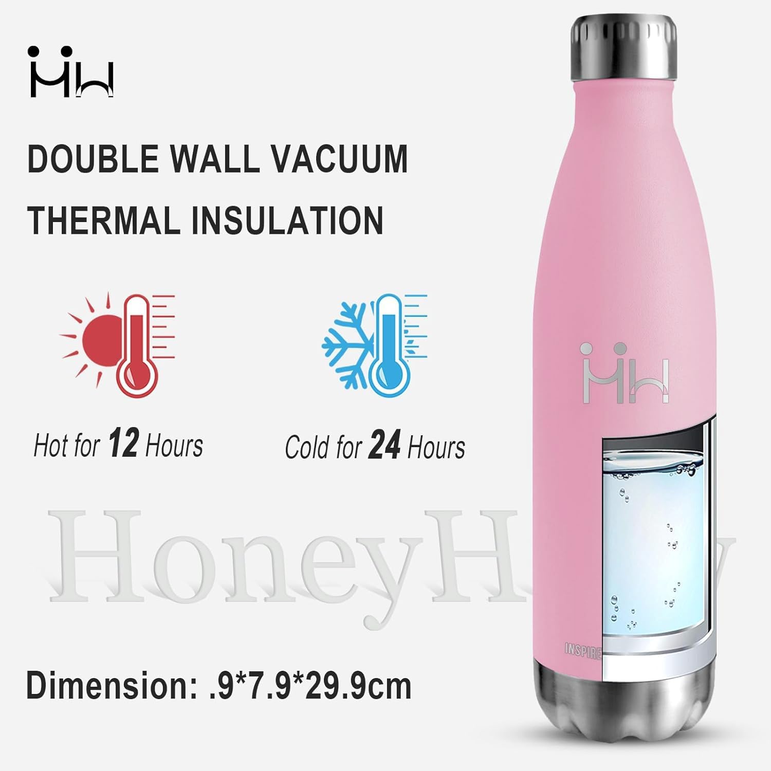 Detalle 2 de HoneyHolly HH-SCKLP-500ML-Pink-1767C – butelka termiczna 500 ml ze stali