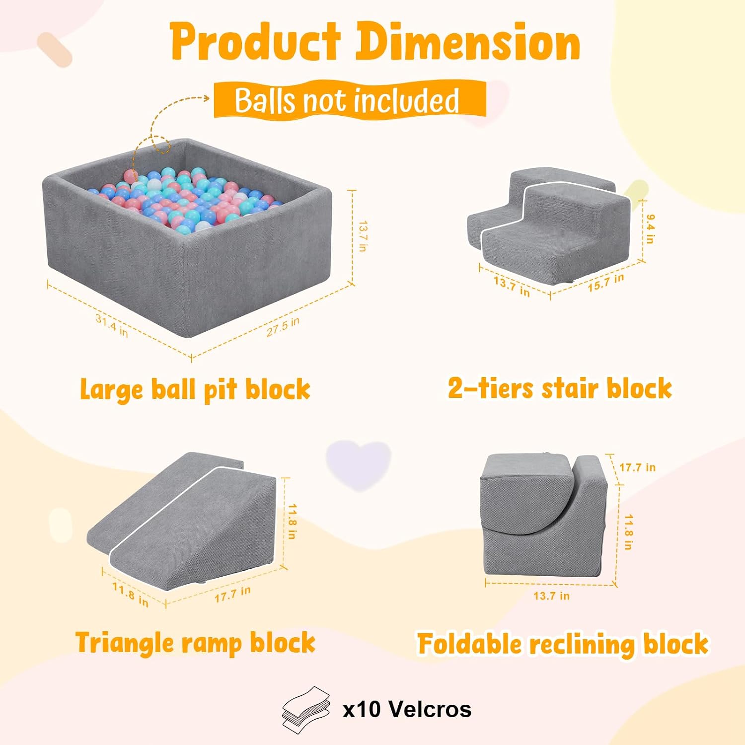 Thumbnail 1 de MOOZHEALTH Baby Climbing Blocks 6-Piece