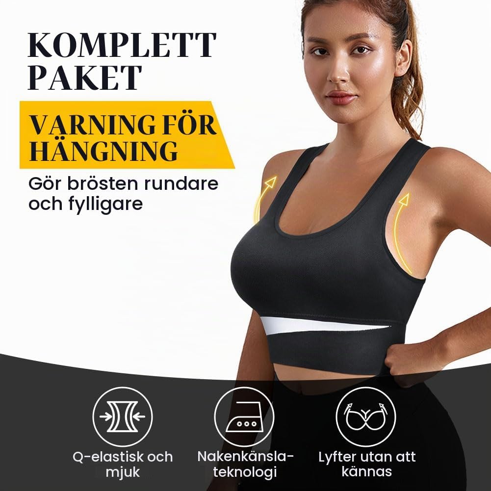 Detalle 2 de AUYAO sport-bh för dam med racerback, avtagbar vaddering och högt stöd