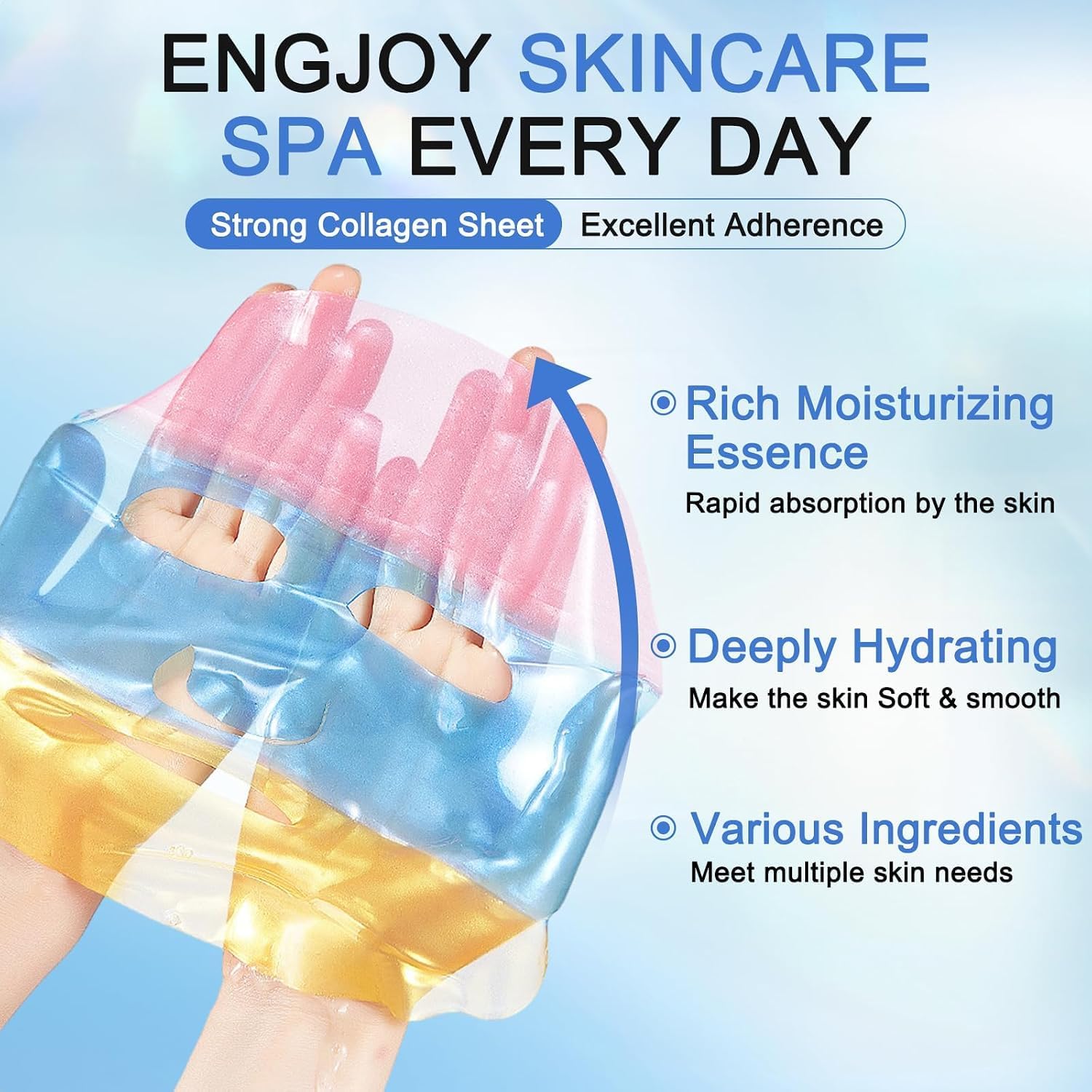 Thumbnail 2 de CHODEYE Collagen Hydrating Sheet Face Mask, 8-Pack with Hyaluronic Acid