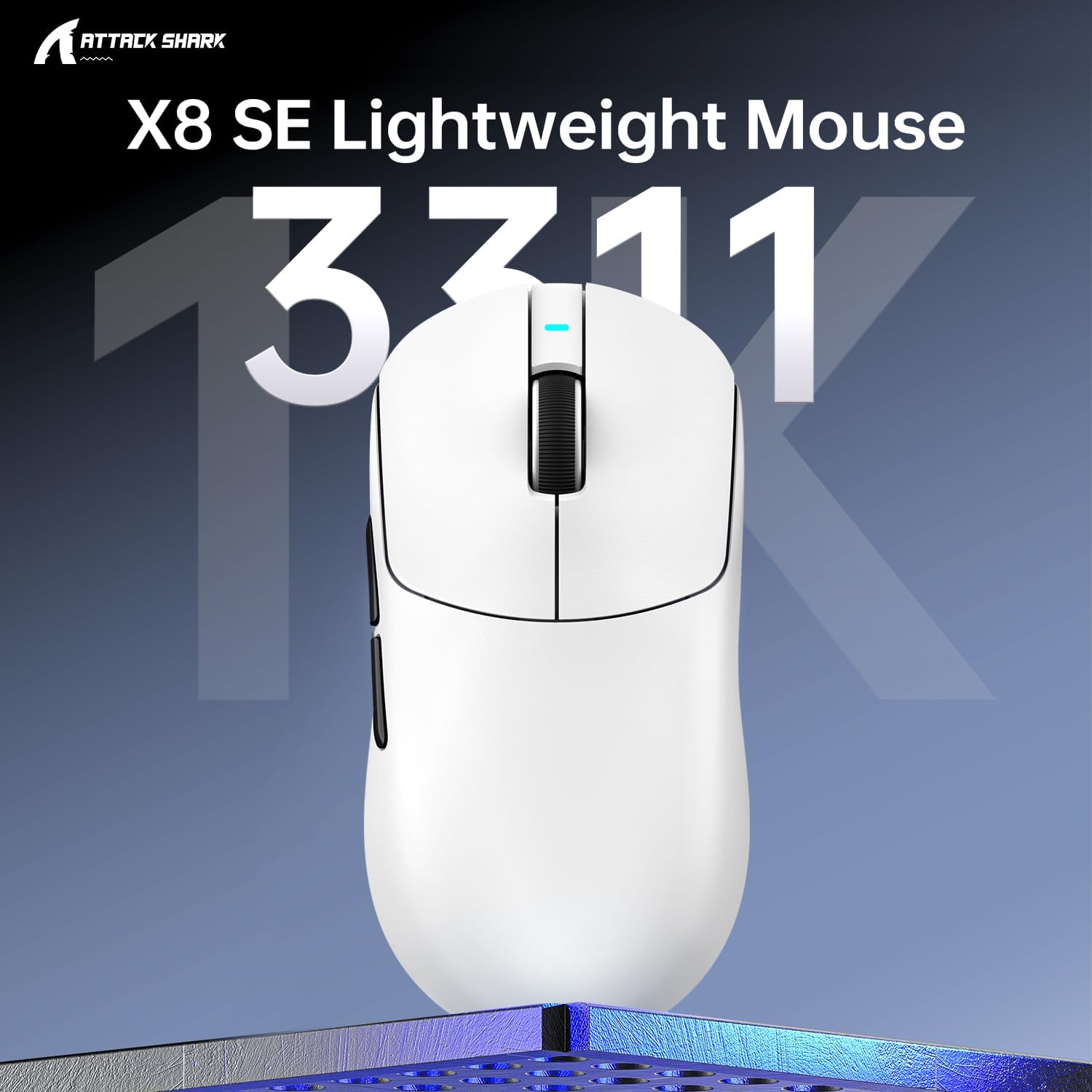 Thumbnail 1 de ATTACK SHARK X8SE Gaming-Maus für große Hände (55 g) – PixArt PAW3311, Tri-Mode BT/2.4G/Kabel, bis 25.000 DPI