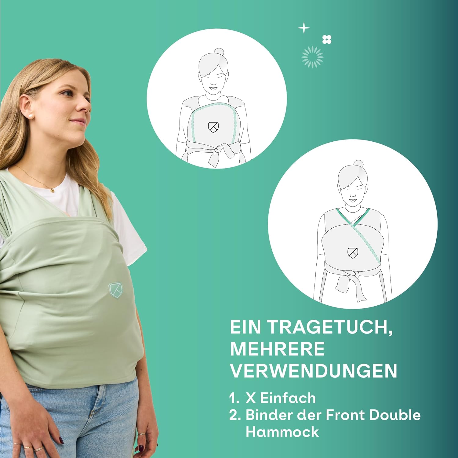 Thumbnail 5 de Koala Babycare Babytragetuch Cuddle Band 2.0 – elastisch, bis 15 kg, verstellbar & unisex