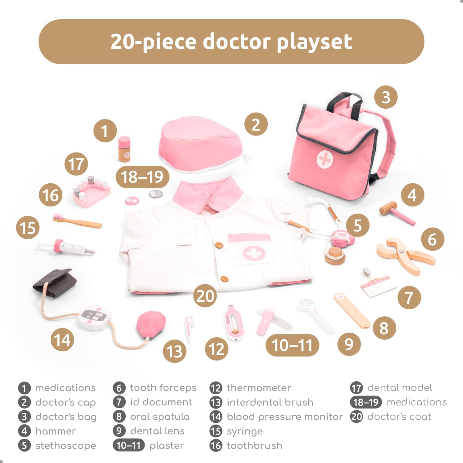 Thumbnail 5 de UMU® Wooden Doctor Kit for Kids – Pretend Play Set (20-Piece) for Ages 3–5