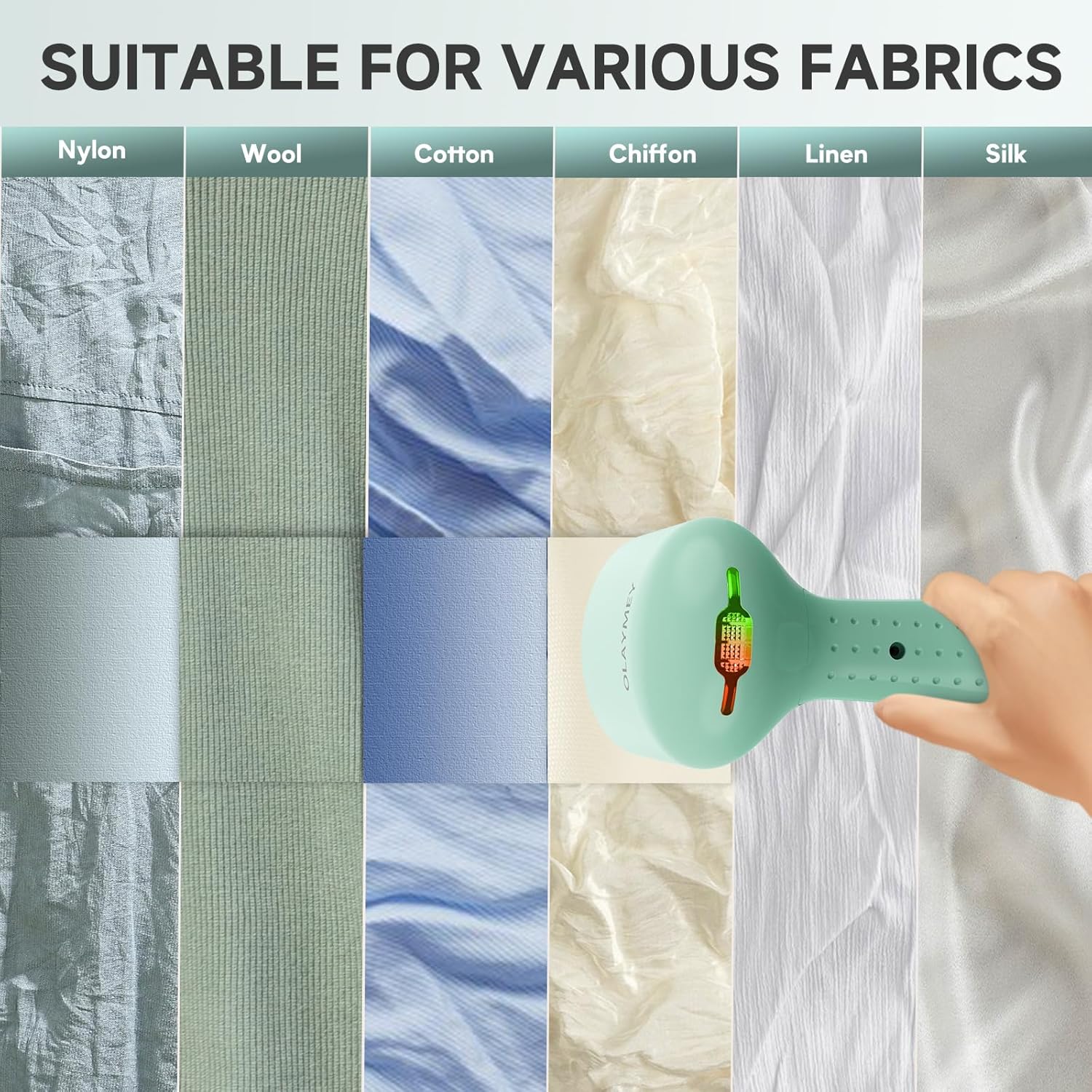 Thumbnail 5 de OLAYMEY 1800W Handheld Clothes Steamer with 400ml Detachable Tank (Portable Travel Garment Steamer)