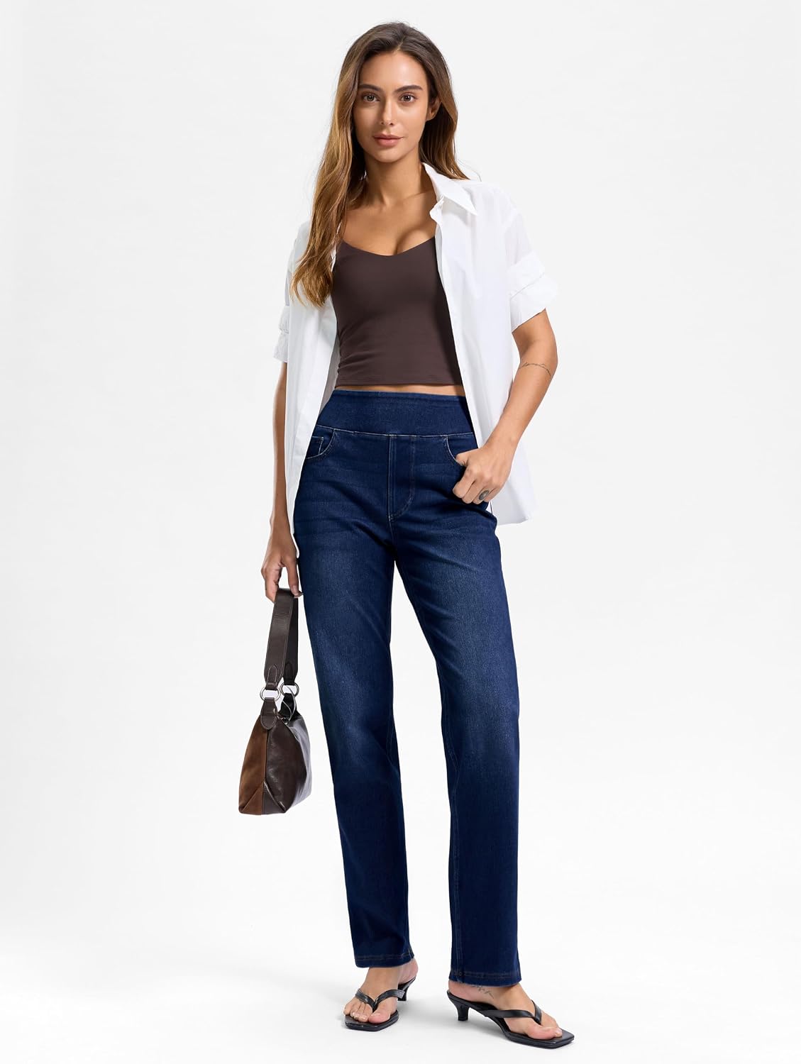 Thumbnail 3 de Rammus Straight Leg Jeans for Women, Pull-On Stretch Denim with Pockets