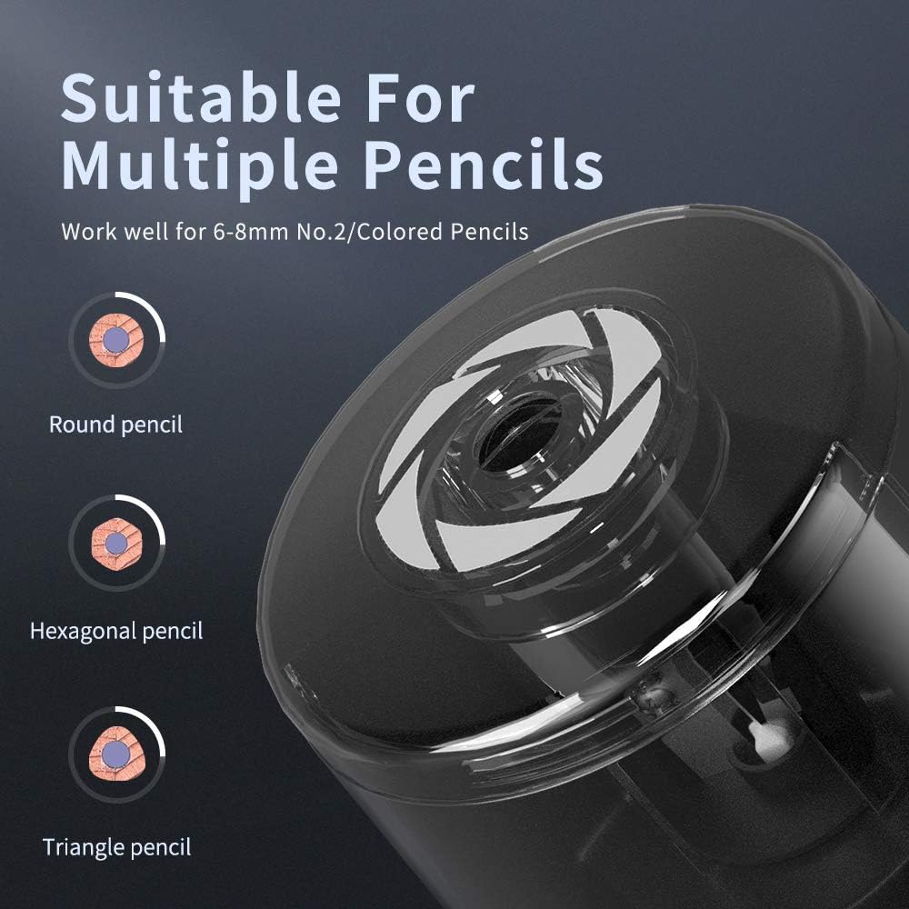 Detalle de ZMOL Electric Pencil Sharpener: Battery-Operated 6–8mm with 3 Blade Holders