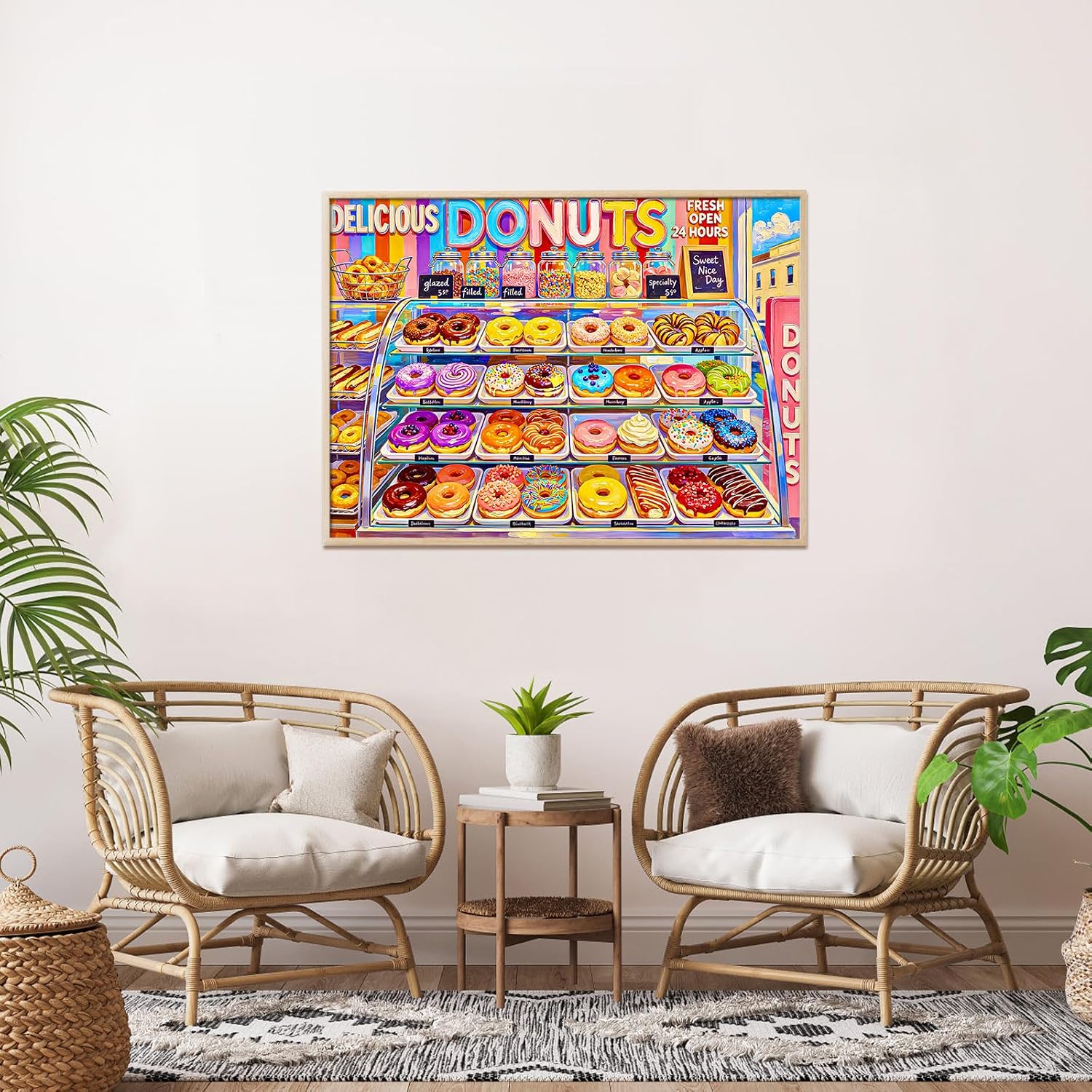 Detalle 2 de HUADADA Rainbow Donut Bakery 1,000-Piece Jigsaw Puzzle for Adults