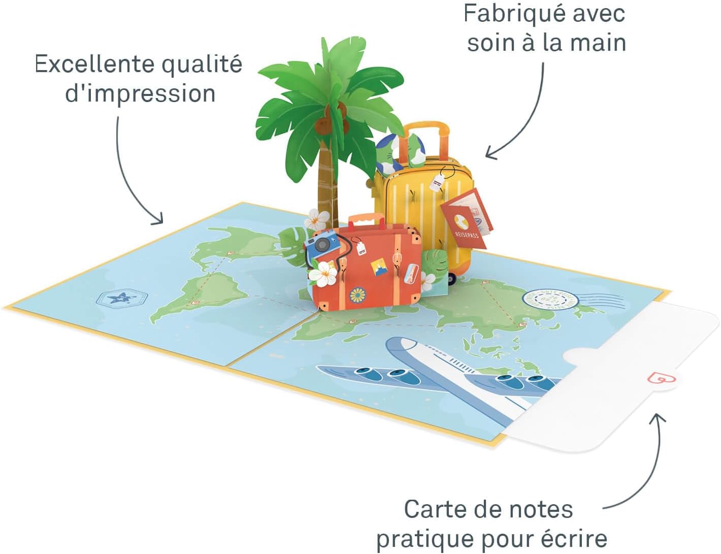 Thumbnail 1 de papercrush® Pop Up Carte cadeaux « Bon Voyage » – carte 3D avion pour bon cadeau voyage
