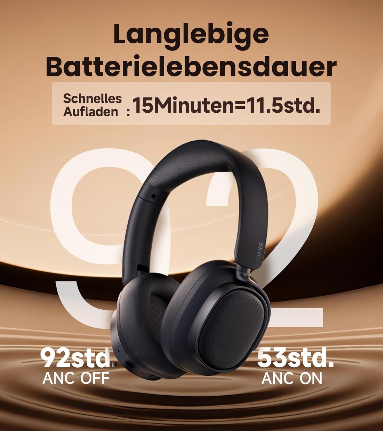 Thumbnail 3 de Edifier ES850NB kabellose Over-Ear-Kopfhörer mit ANC, LDAC & bis zu 92 h Laufzeit (Bluetooth 5.4, Multipoint) – Schwarz