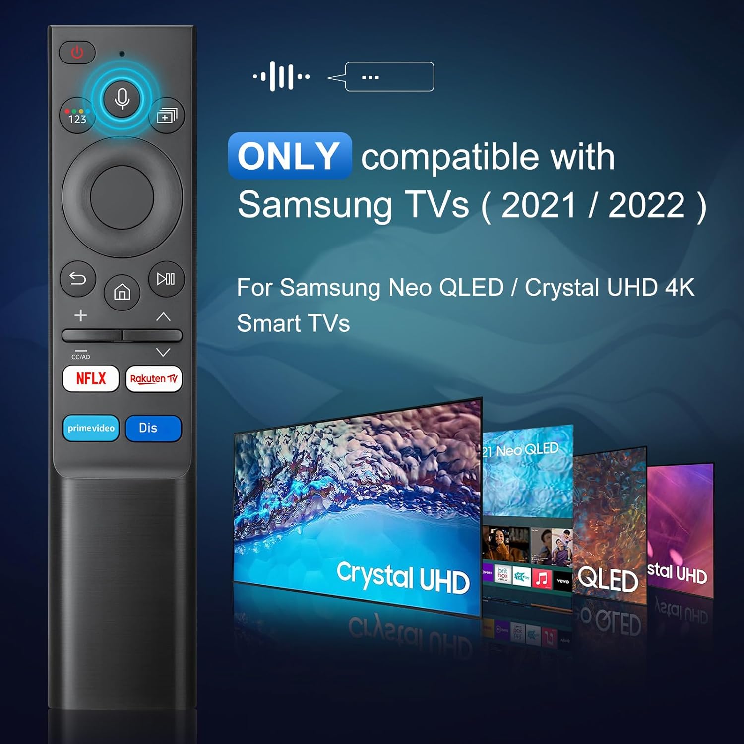 Detalle de Loutoc Sprach-Fernbedienung für Samsung Smart TVs (Universal, kompatibel mit ausgewählten TM2180/TM2280 Modellen)