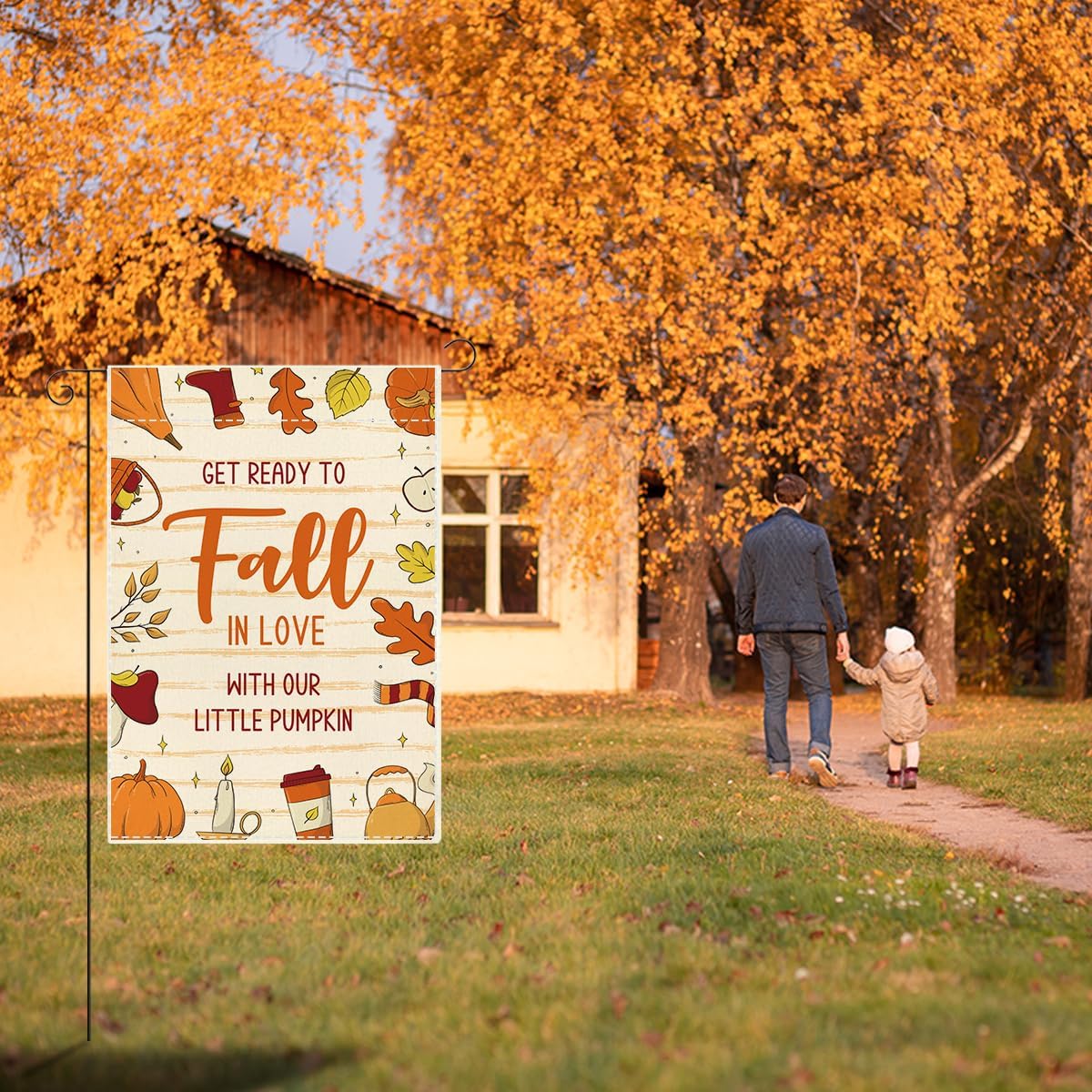 Detalle de Fall Pregnancy Announcement Garden Flag, 12 x 18 Inches