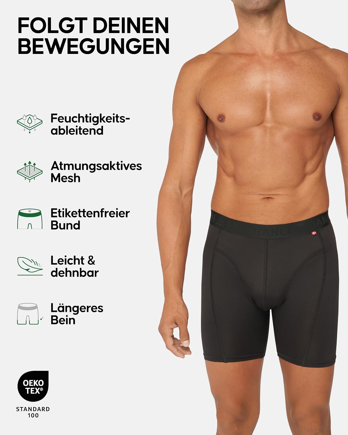 Thumbnail 2 de DANISH ENDURANCE 6er Pack Sport-Boxershorts Herren – atmungsaktive Funktionsunterwäsche mit Mesh-Einsätzen