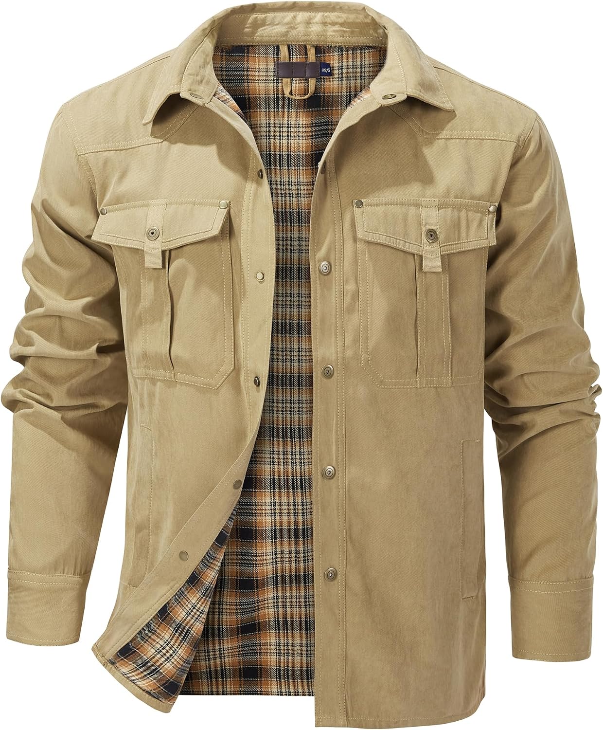 Thumbnail 6 de Mr.Stream Herren karierte Flanellfutter Jacke als Hemdjacke im Western-/Cowboy-Stil