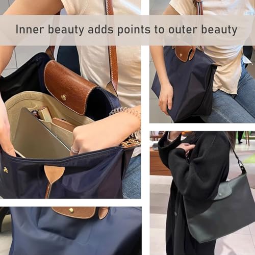Thumbnail 6 de Sunshine smile Organizer per Longchamp Le Pliage M in Feltro Beige: ordine e stile per la tua borsa