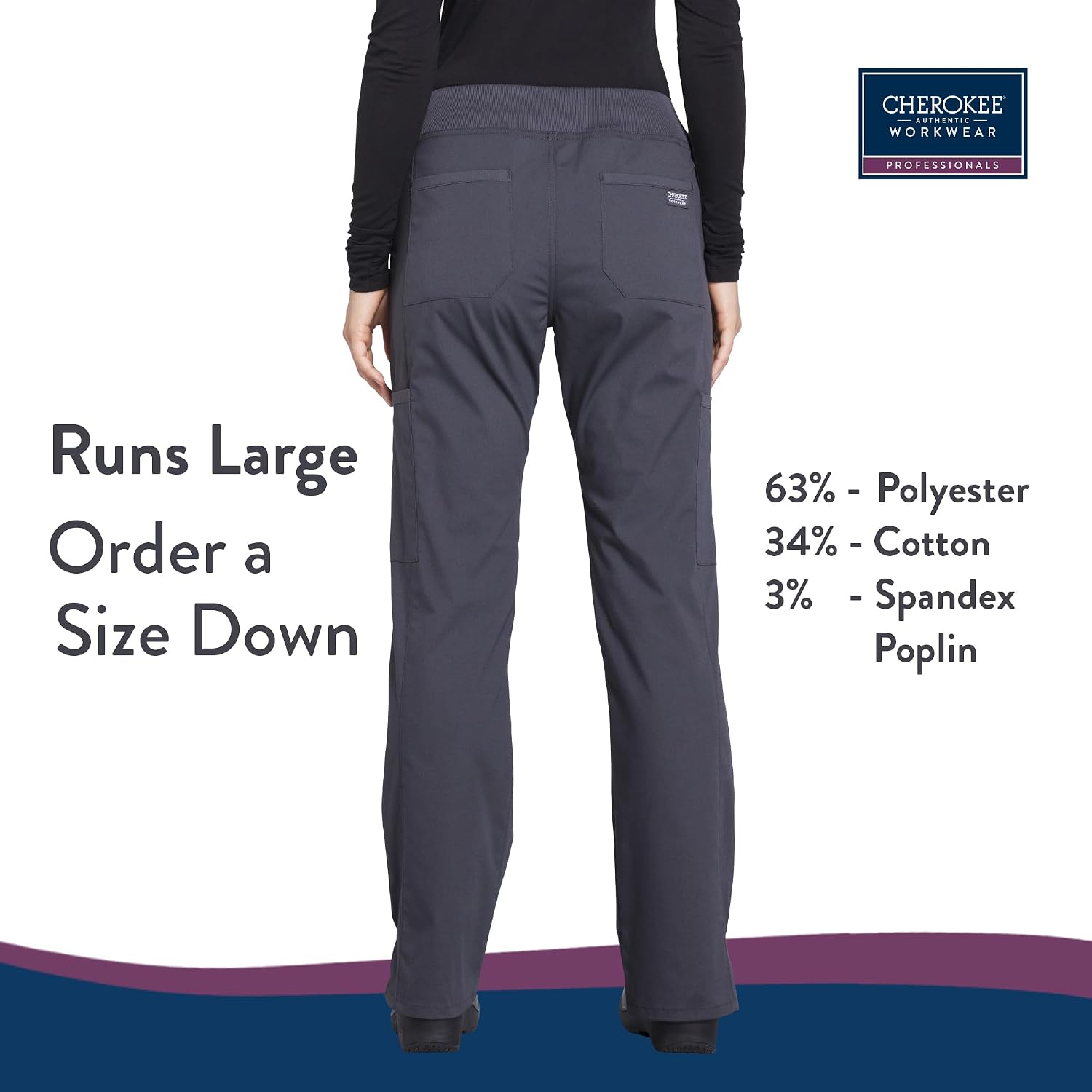 Thumbnail 2 de Cherokee Ww170t Women's Scrub Pants, 2-Way Stretch, Six Pockets