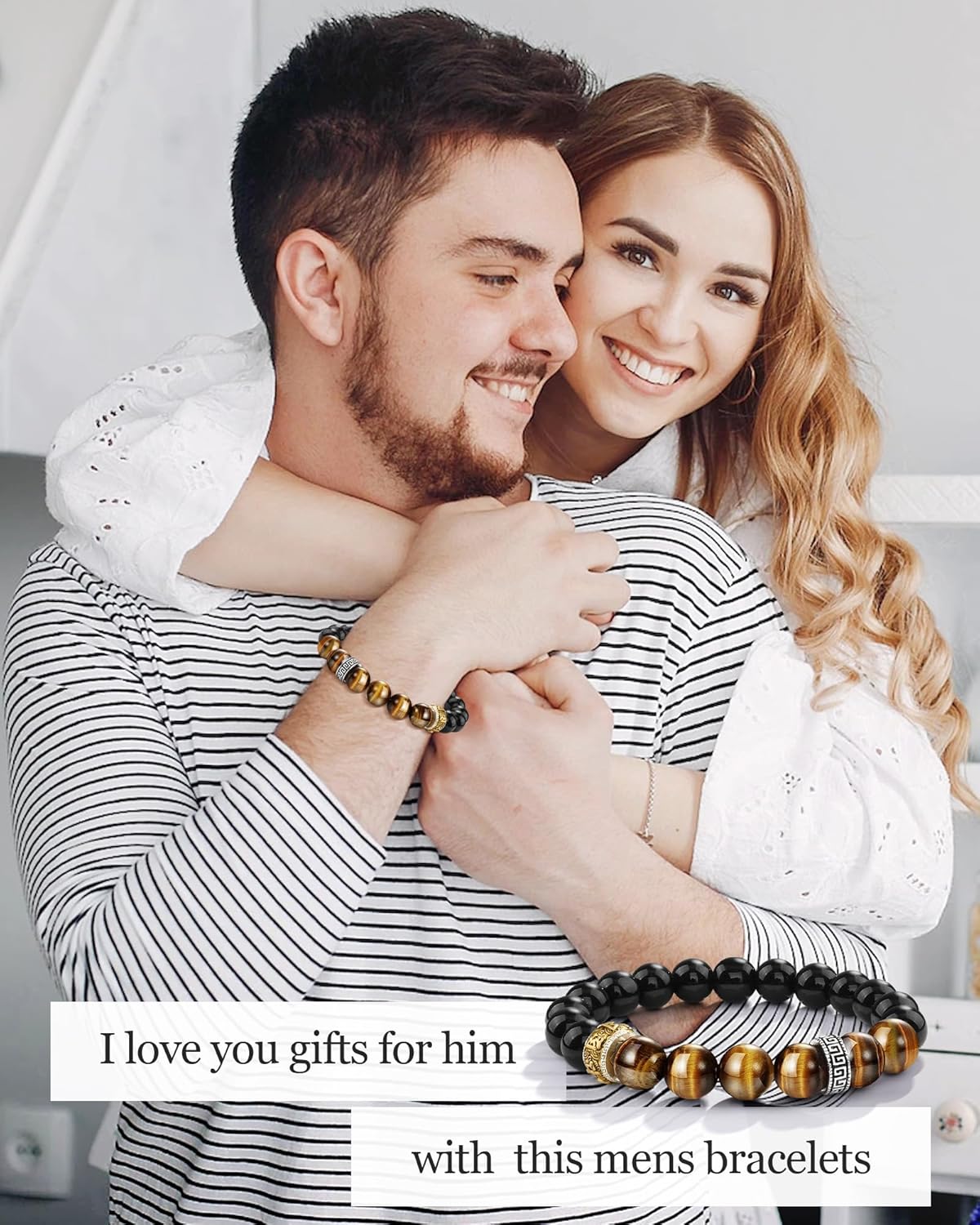 Thumbnail 1 de Seyaa Gifts Men Actually Want: Tiger Eye Beaded Bracelet with Elastic Cord