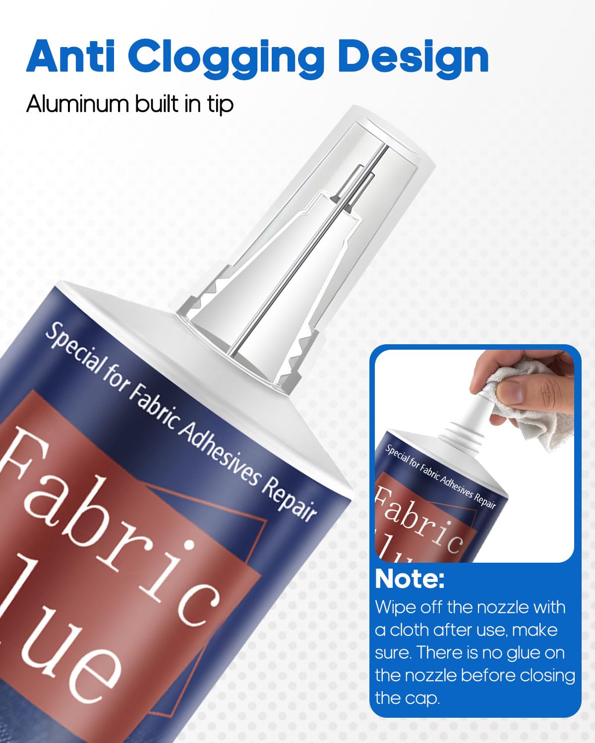 Detalle 2 de Flow fire 120ml Strong Fabric Glue: Clear, Waterproof Textile Adhesive for Clothes, Badges and Patches