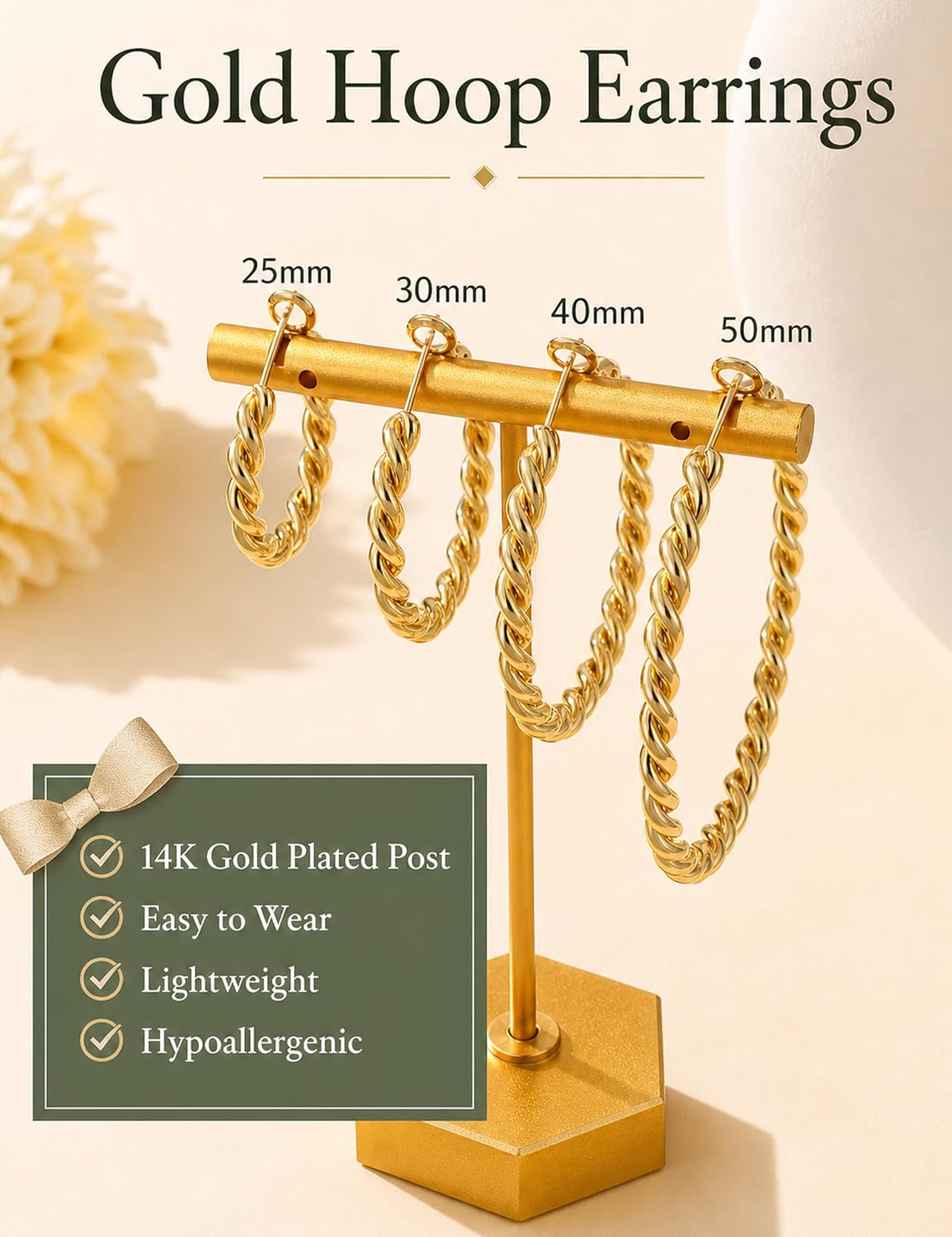 Detalle de 14K Gold-Plated Hoop Earrings