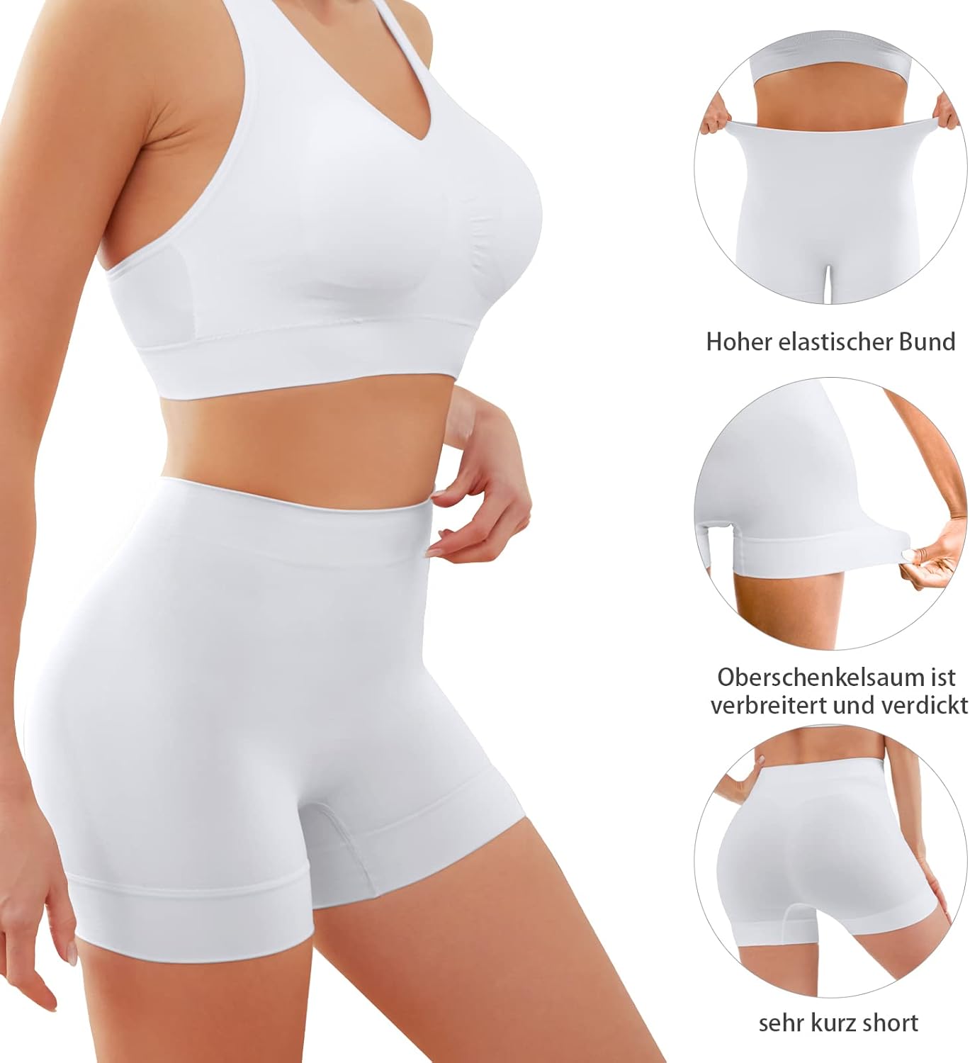 Detalle de YADIFEN Radlerhose Damen – Sehr kurze Short/Leggings mit Anti-Scheuer Schutz