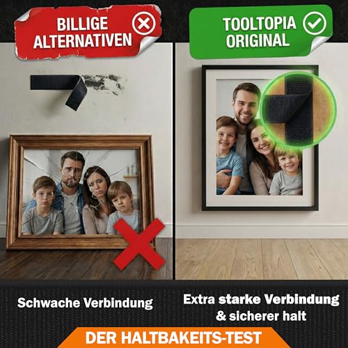 Thumbnail 7 de Klettband Selbstklebend Extra Stark Outdoor & Indoor 20mm x 5m schwarz von ToolTopia