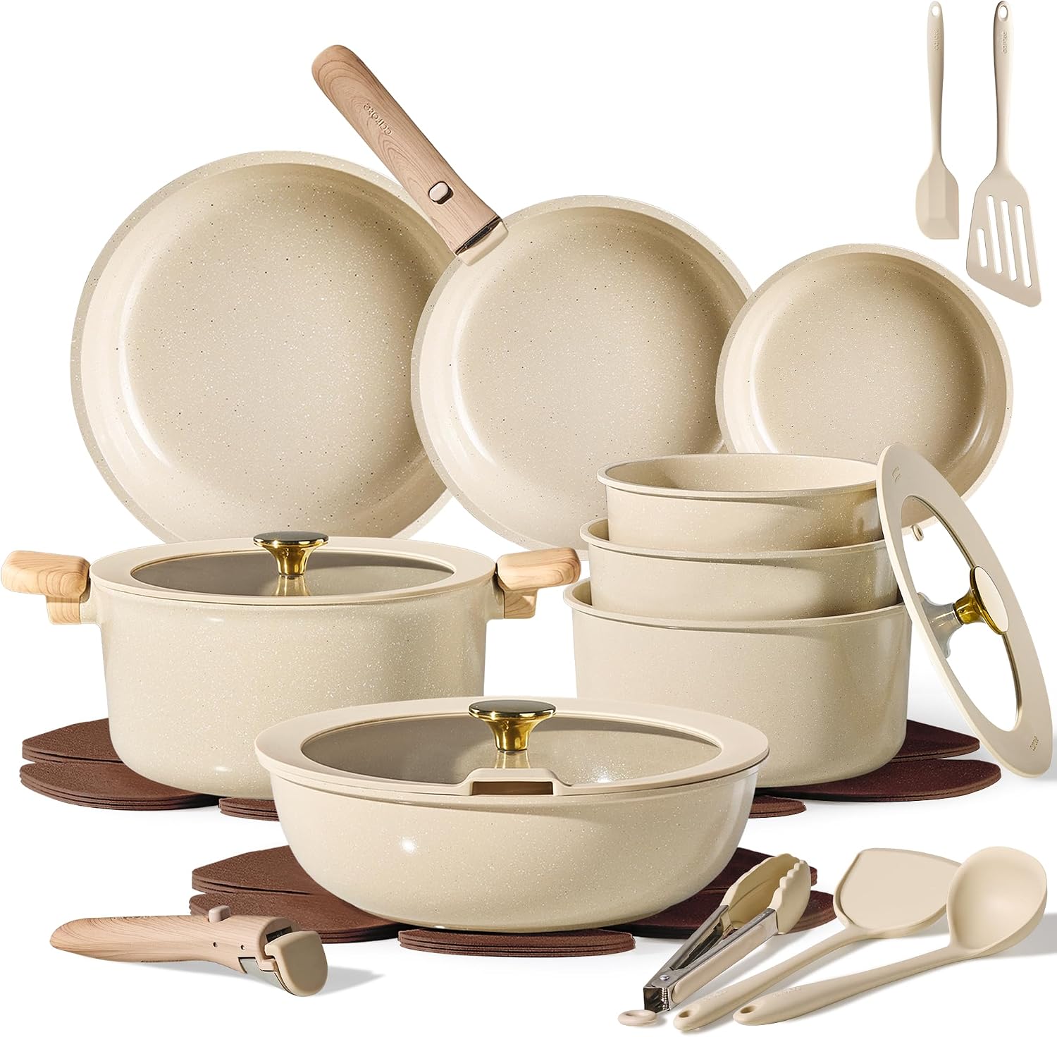 Detalle de CAROTE 25PCS Ceramic Cookware Set