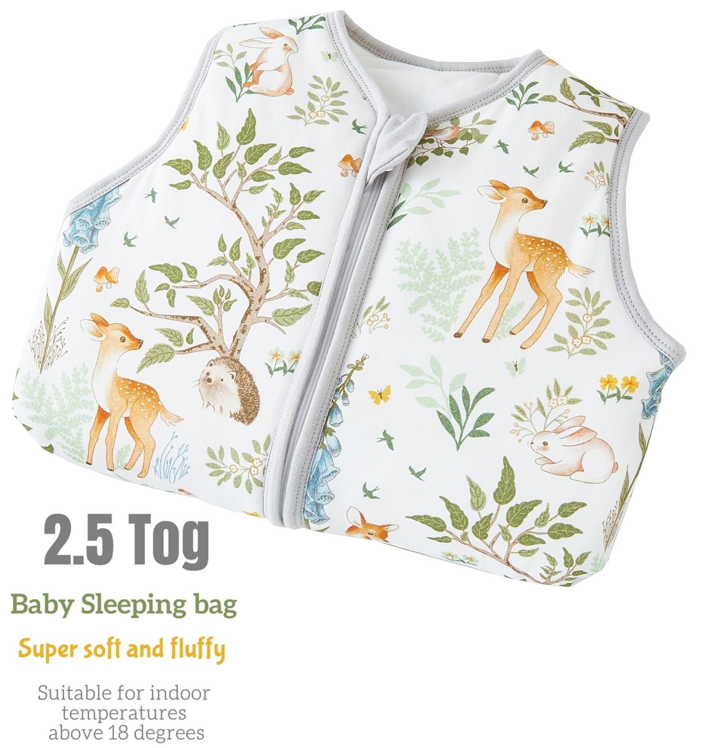 Detalle de Chilsuessy 2er Pack Baby-Schlafsack mit Füßen 2.5 Tog (90 cm) – Winter-Set mit Wald & Bären