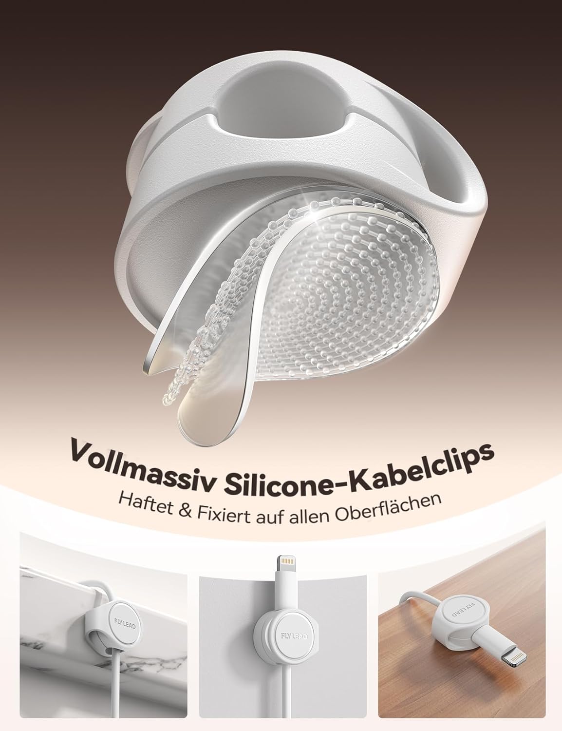 Thumbnail 2 de FLYLEAD 8er Silikon Kabelhalter — Kabelmanagement