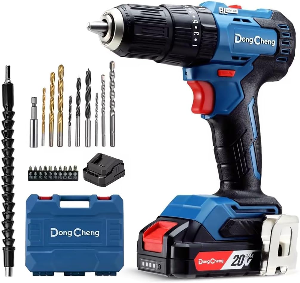 Detalle de Dong Cheng 20V Brushless Heavy-Duty Impact Drill (50N.m) with 13mm keyless chuck and hammer function