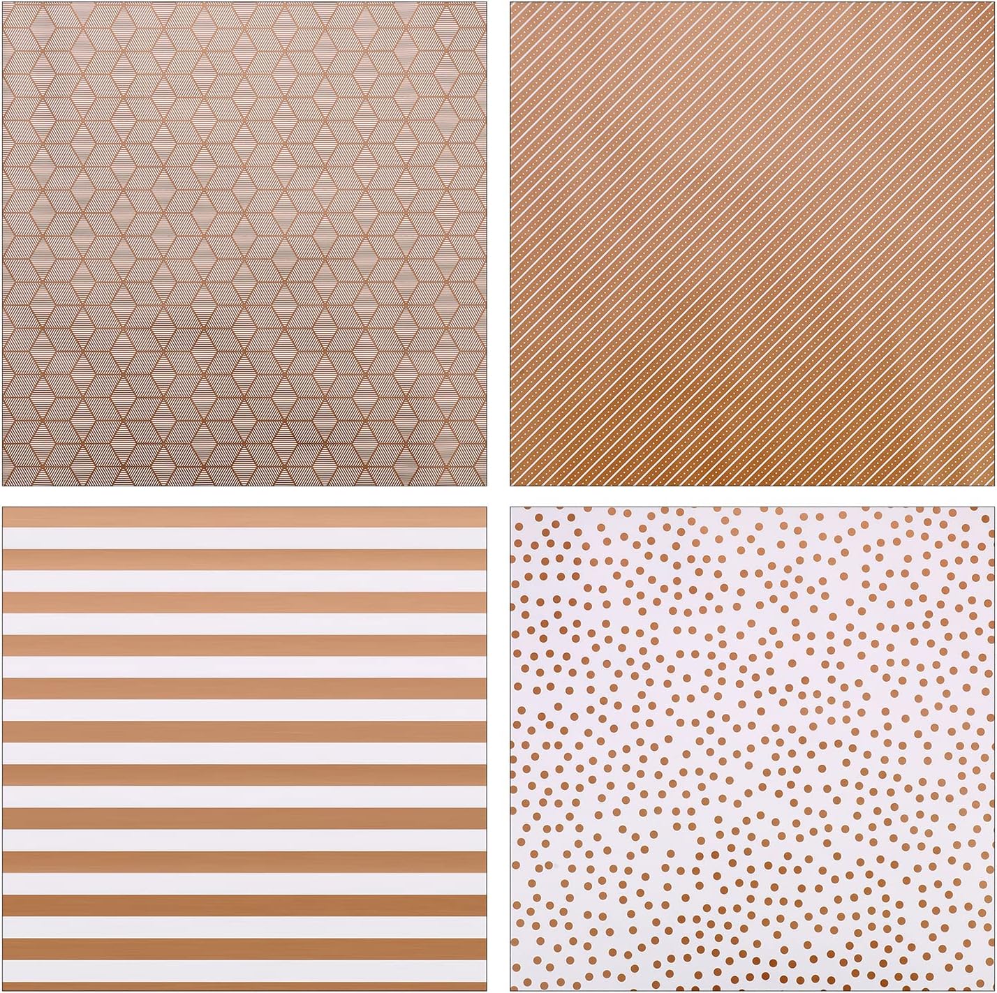 Detalle de HBell Gold Wrapping Paper Roll – 4 Rolls of 44cm x 3m, Striped Dot Gold Gift Wrap for Occasions