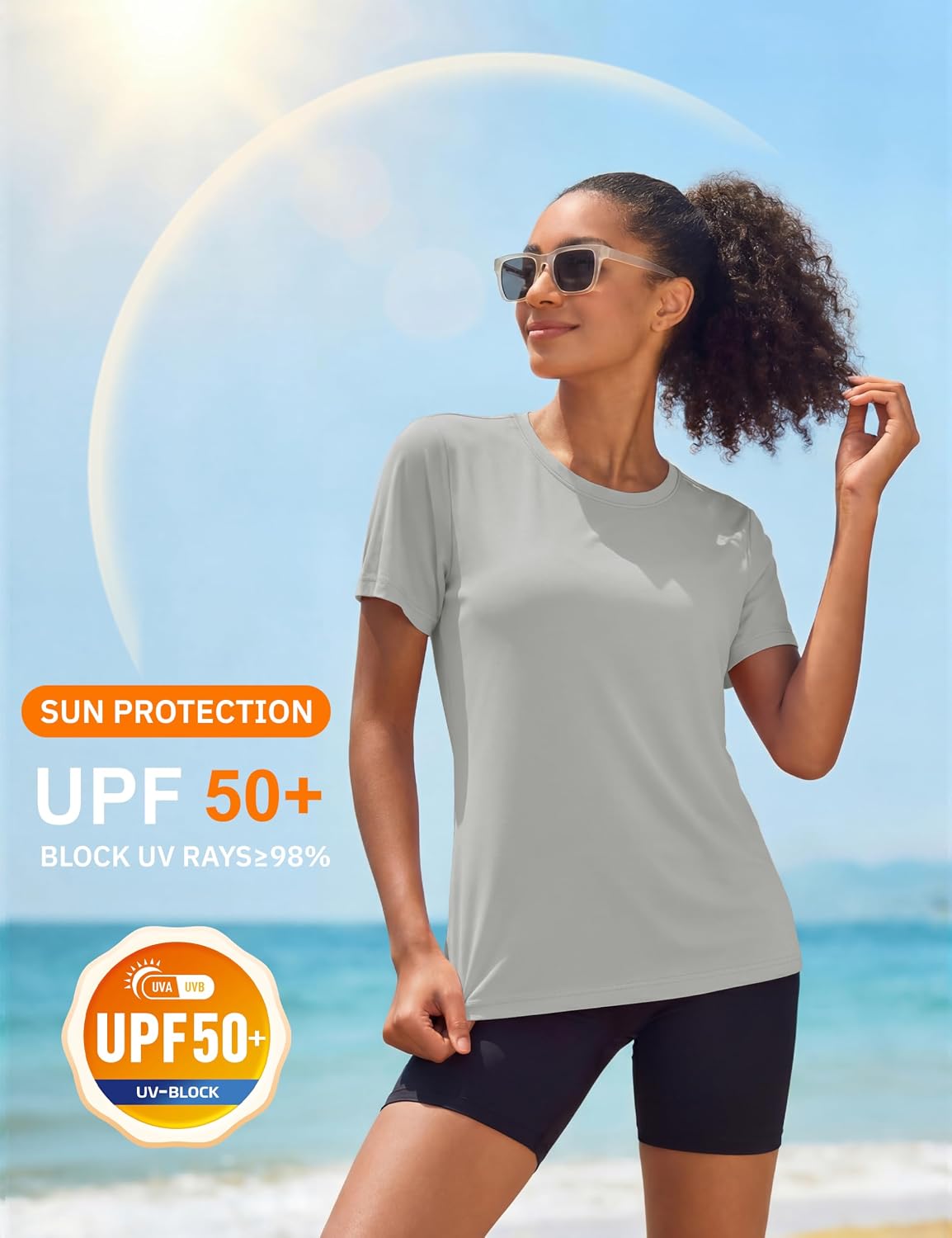 Detalle de MAGCOMSEN Women's Workout Shirt Polyester