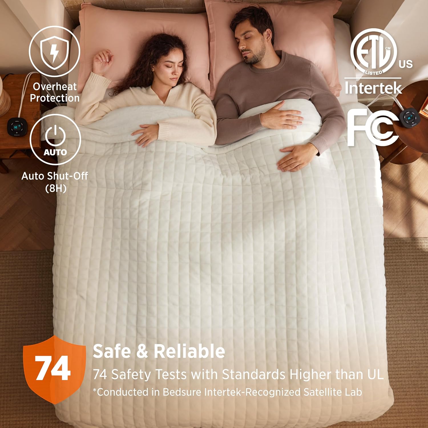 Thumbnail 5 de Bedsure BS-QB04-S Queen Heated Blanket, Ivory Quilt, Dual Controls, 10 Heat Levels