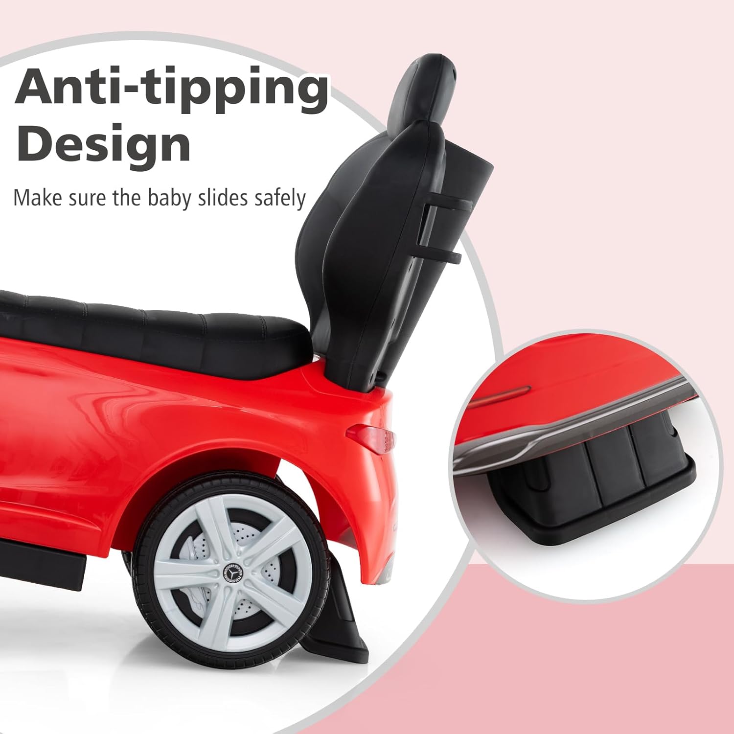 Thumbnail 5 de INFANS Licensed Mercedes Benz 3-in-1 Push & Ride Car for Toddlers (Red)