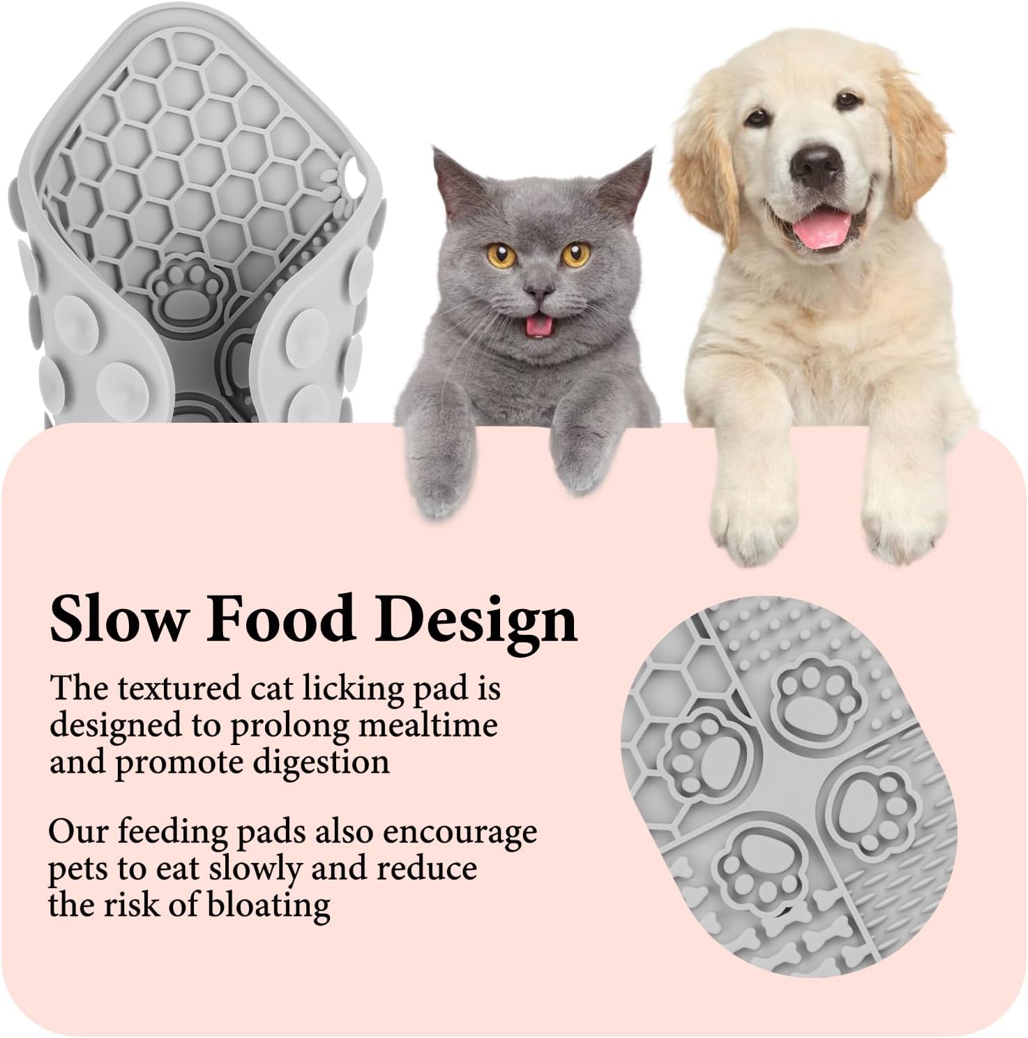 Thumbnail 3 de 2 tappetini leccare per cani e gatti 20x20 cm in silicone con ventose e spatola/pennello