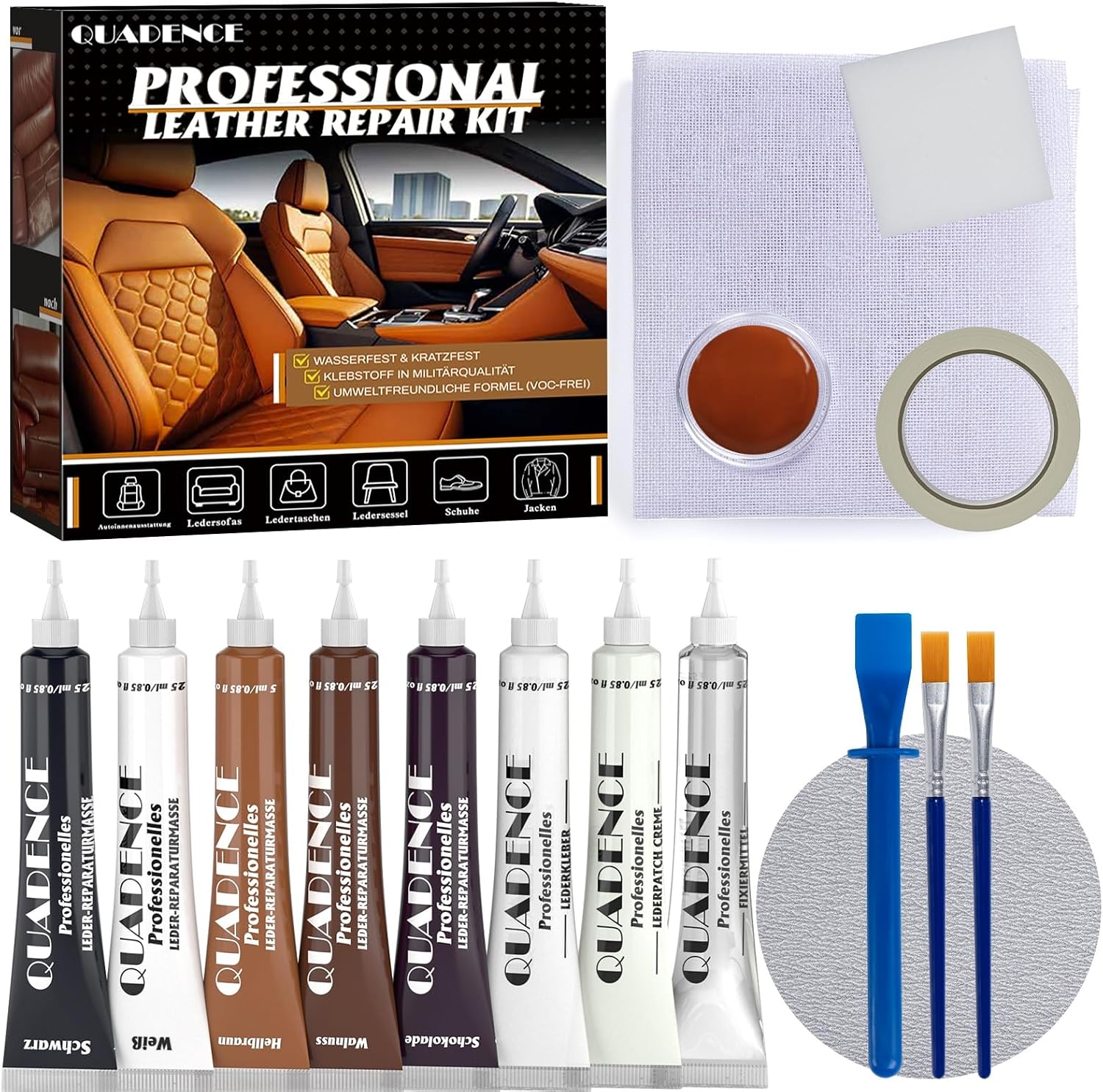 Flüssigleder Reparaturset 8-teilig für Leder