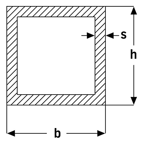 Detalle 1 de thyssenkrupp Edelstahl-Vierkantrohr 40 × 40 × 2 mm, 2.450 mm, V2A
