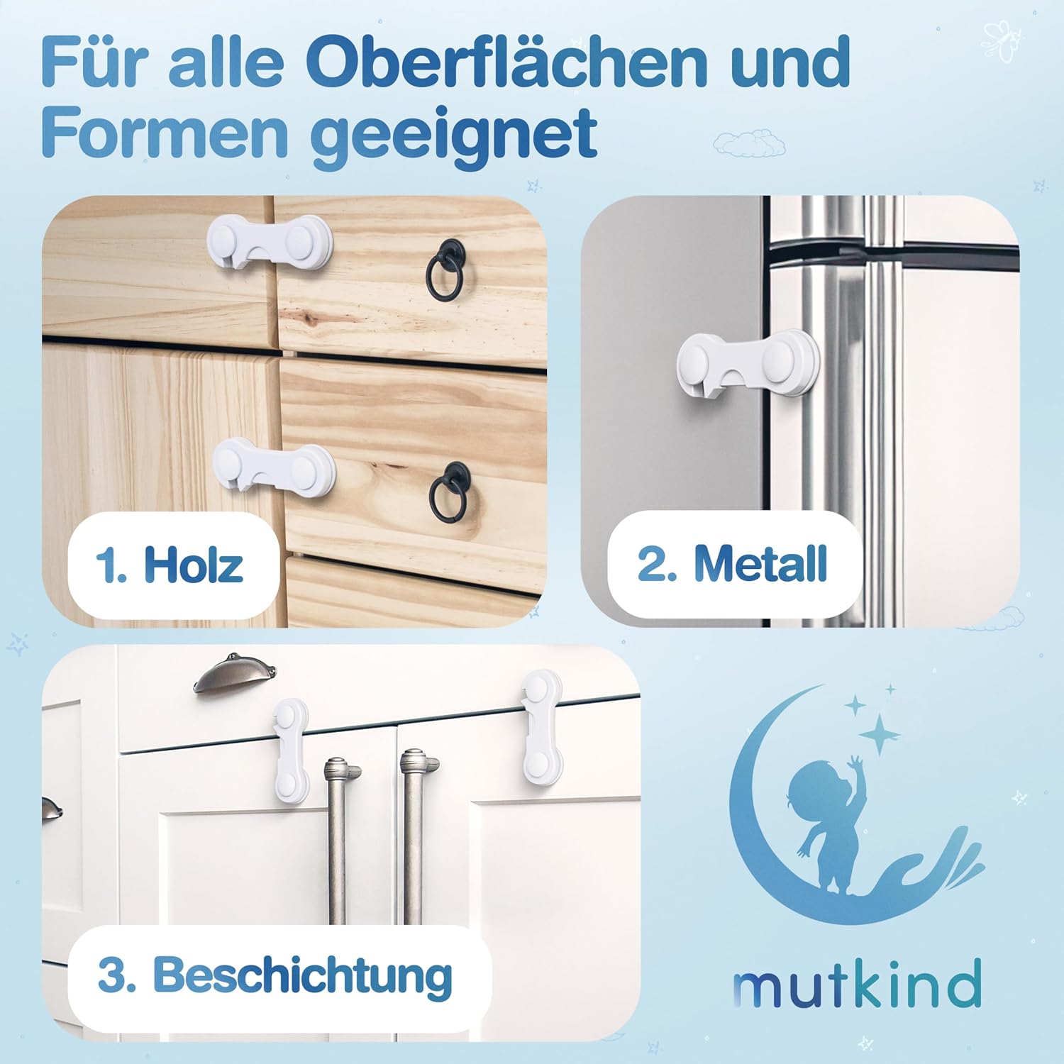 Thumbnail 5 de MUTKIND 12x Kindersicherung Schrank 🔒