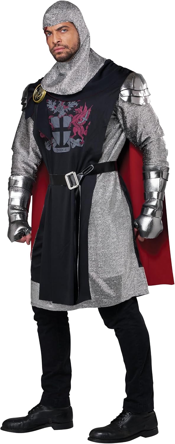Detalle de California Costumes 1370 Men's Medieval Knight Costume with Cape and Chain-Mail Panels