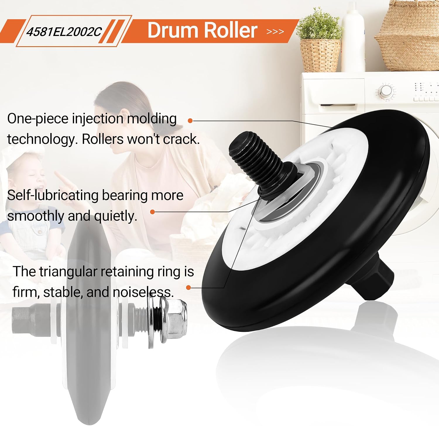 Detalle de NISHCON Dryer Repair Kit: 4581EL2002C Rollers, 4400EL2001A Belt, 4561EL3002A Pulley