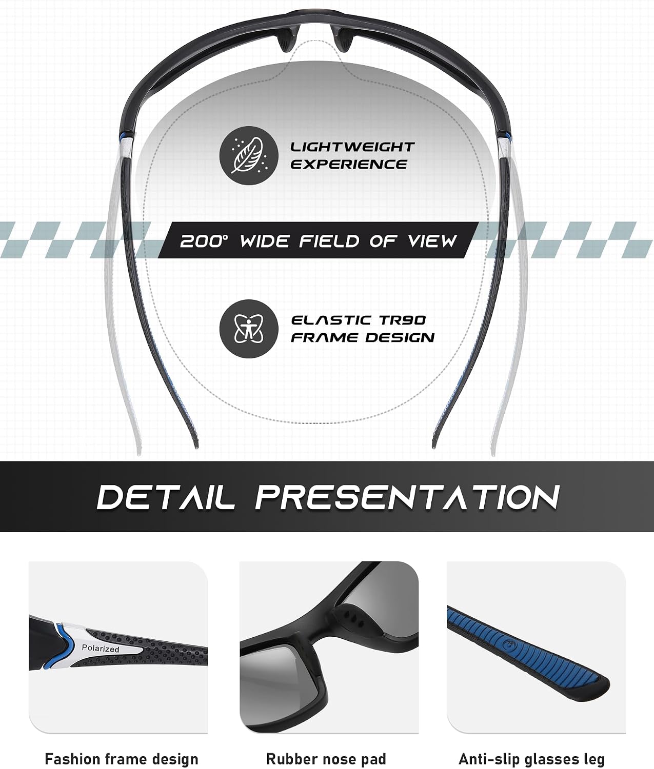 Thumbnail 4 de Perfectmiaoxuan Polarized Sunglasses for Men and Women with HD Pilot Lenses and Light TR90 Frame