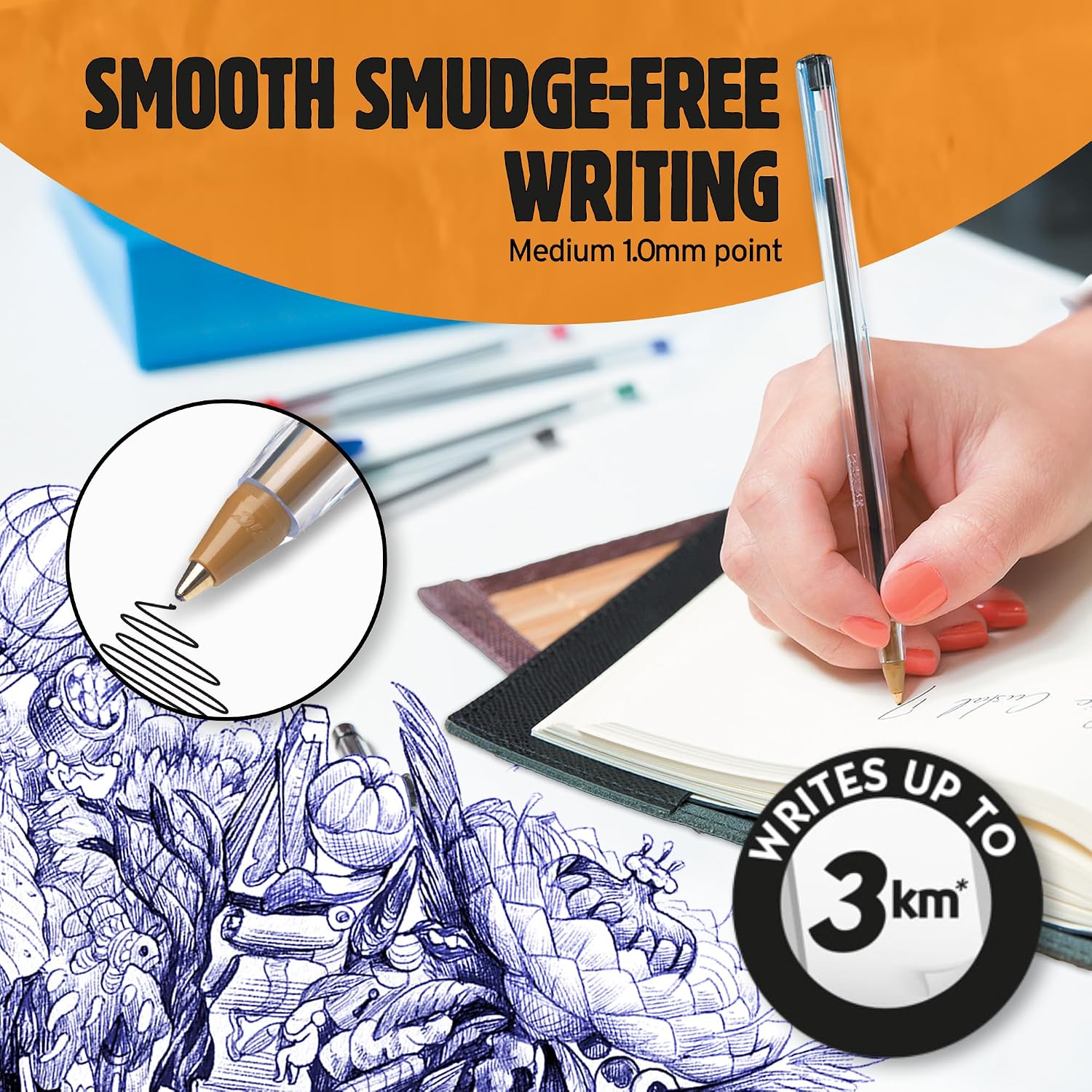 Thumbnail 2 de BIC Cristal Original Smudge Free Ballpoint Pens — Black, 1.0mm, Pack of 50
