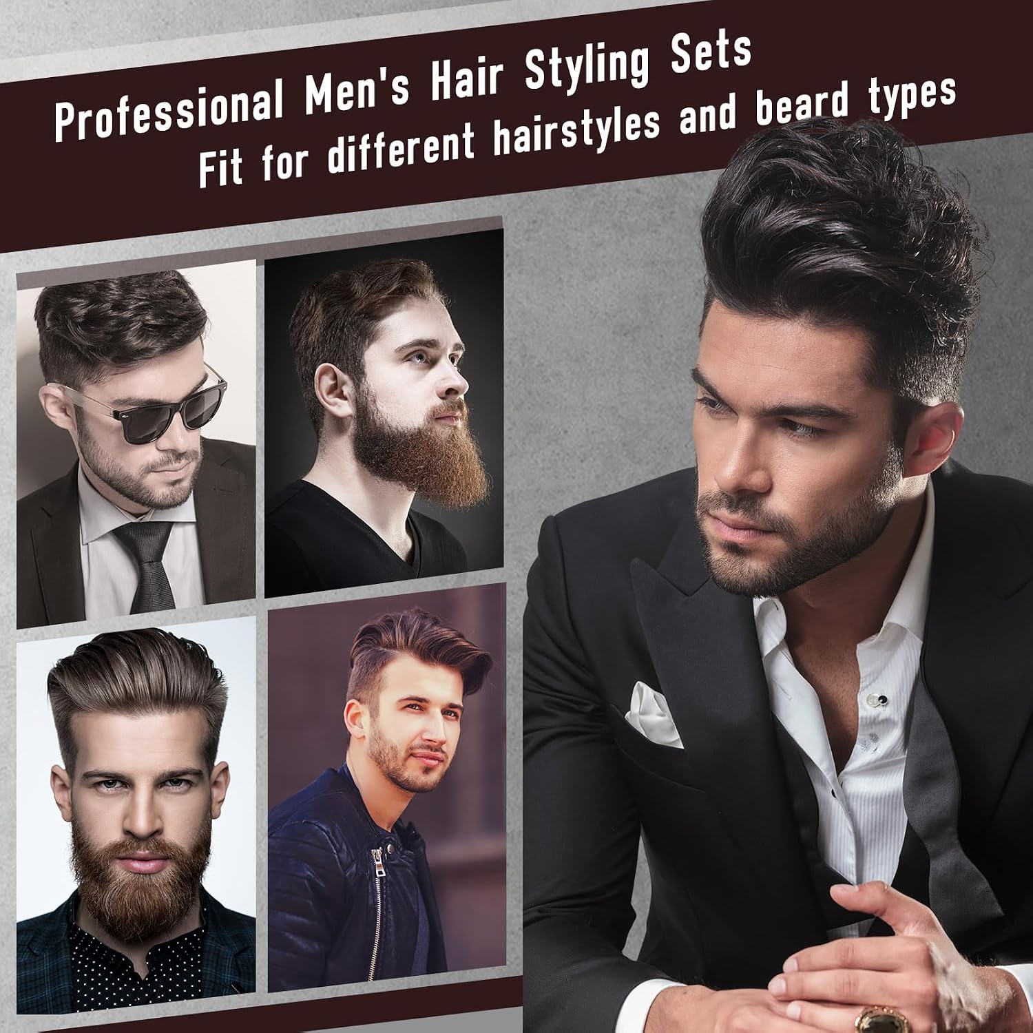 Thumbnail 5 de Dylapick Haarbürste Kamm Männer Styling – Rundbürste, Wildschweinborsten & Texturkamm im Set