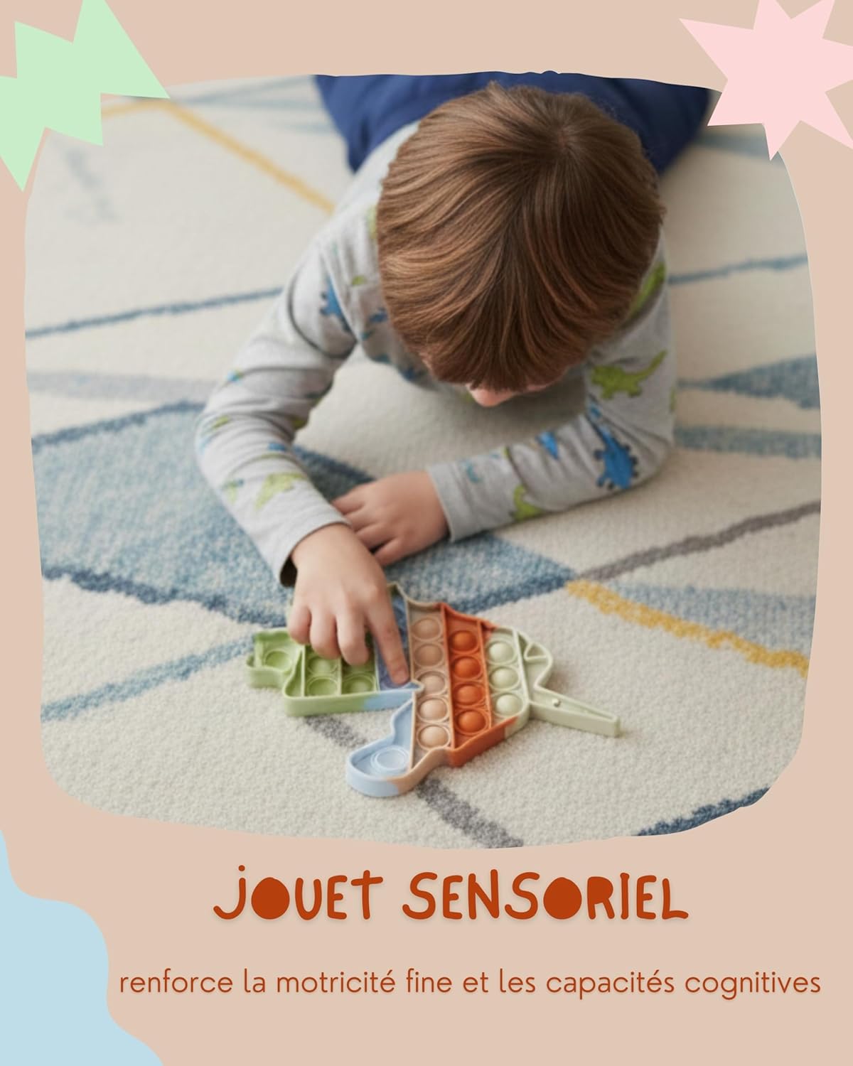 Detalle de Valino Jouet Pop-It Pastel – Fidget Toy étanche en silicone sans BPA
