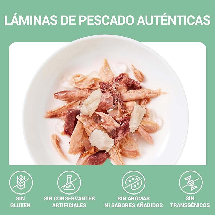 Detalle 2 de Schesir Filetes de Atún y Merluza 12×70 g 🐱