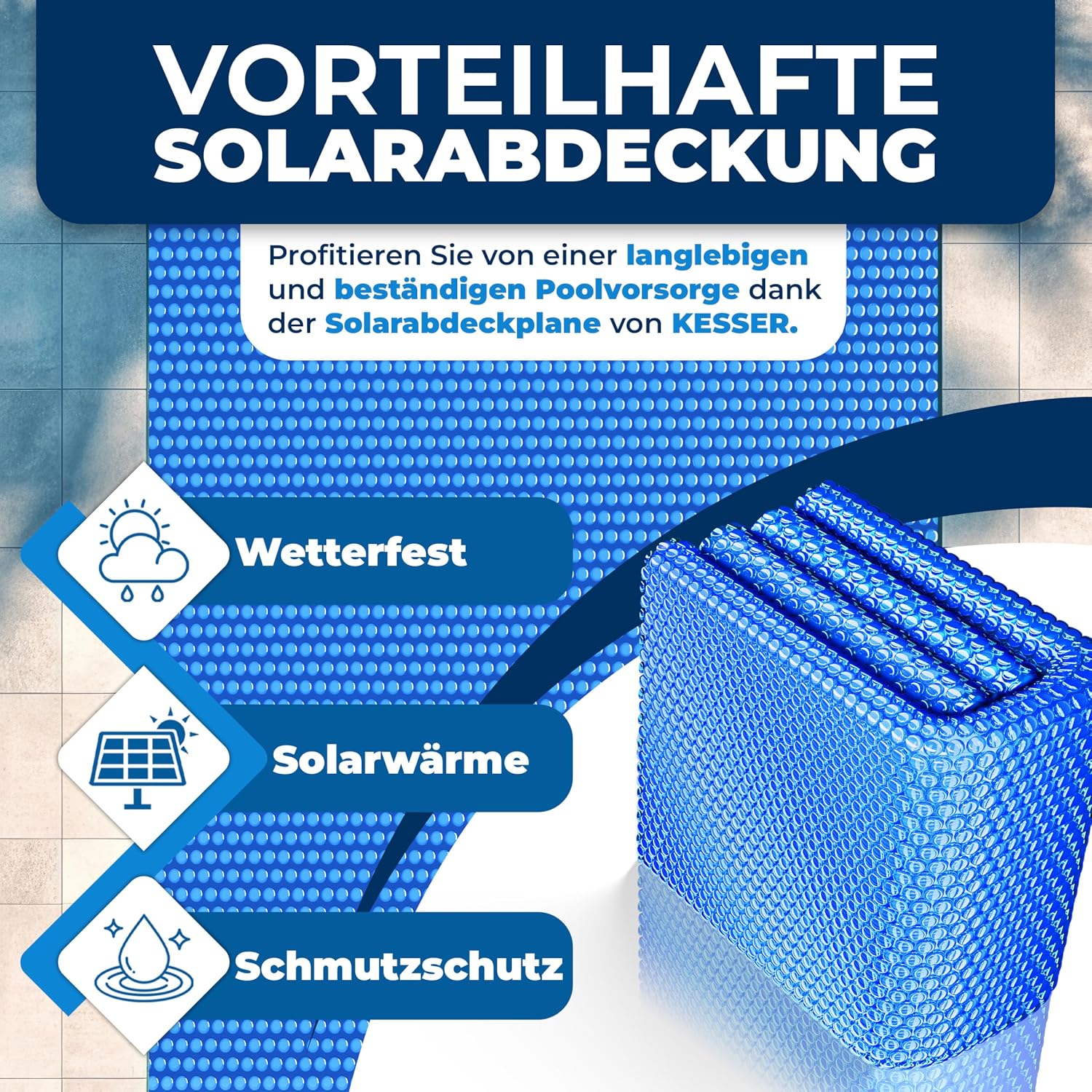 Thumbnail 3 de KESSER Pool Solarfolie 400 µm – Flexible Solarplane Rund 549 cm für Wassererwärmung