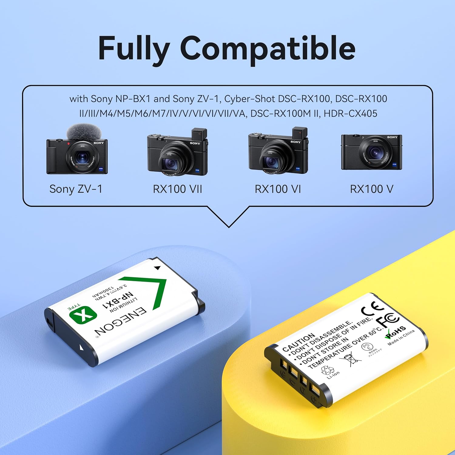 Detalle 2 de ENEGON Akku NP-BX1 1300mAh 2-Pack