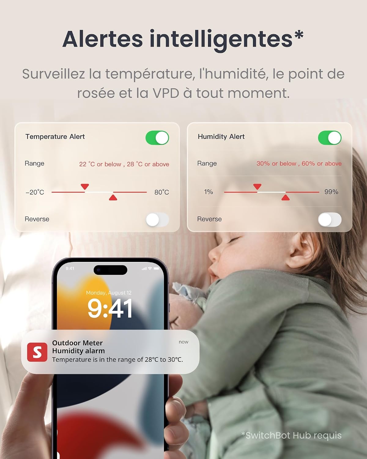 Thumbnail 4 de SwitchBot IP65 Hygromètre Thermomètre 100m 📟