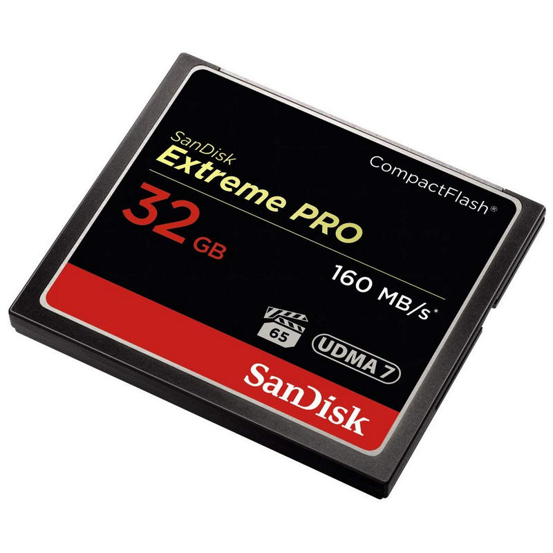 Detalle de SanDisk Extreme PRO CompactFlash 32GB: velocidad y fiabilidad para vídeo y grabación profesional