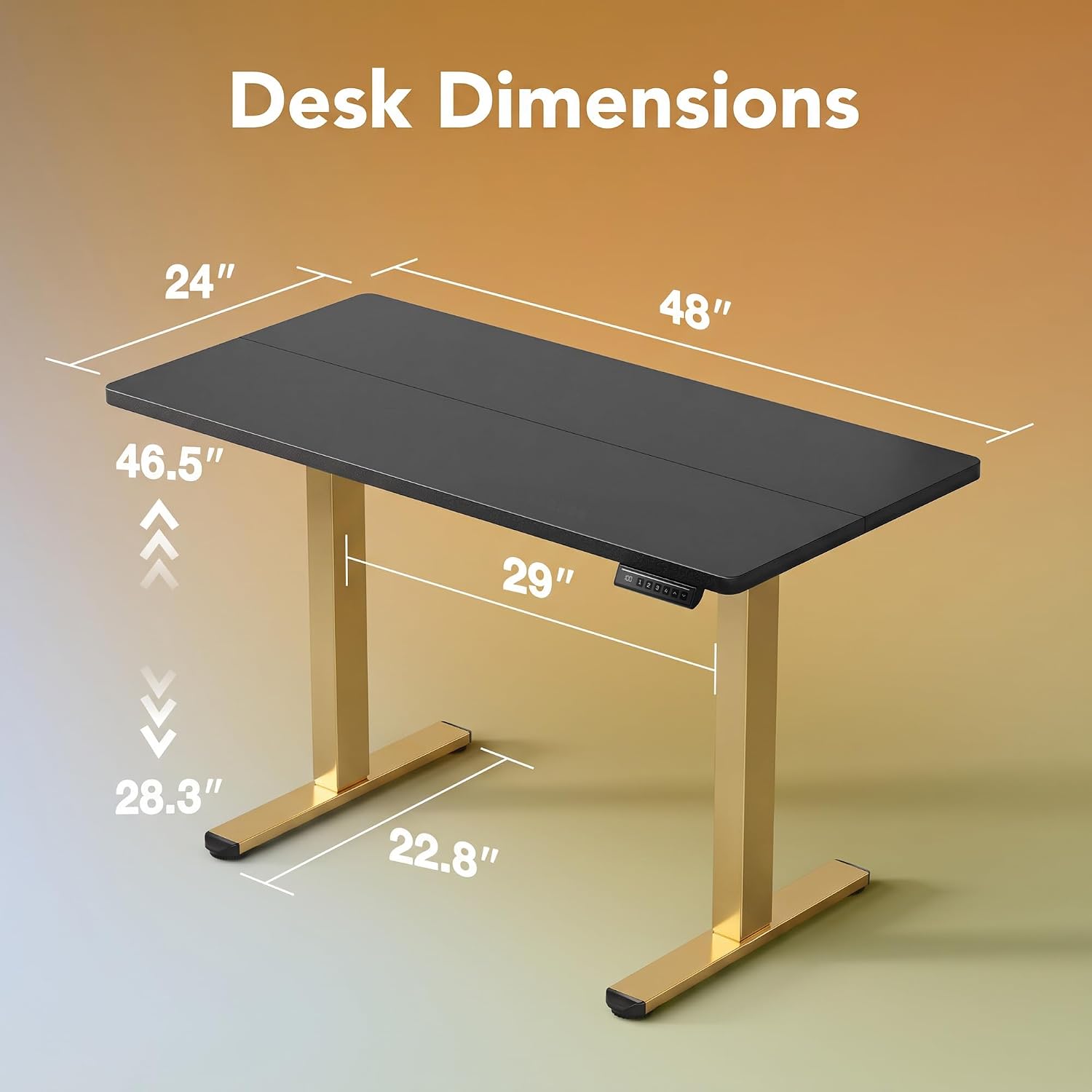 Detalle de HUANUO Electric Standing Desk, 48 x 24 Inches