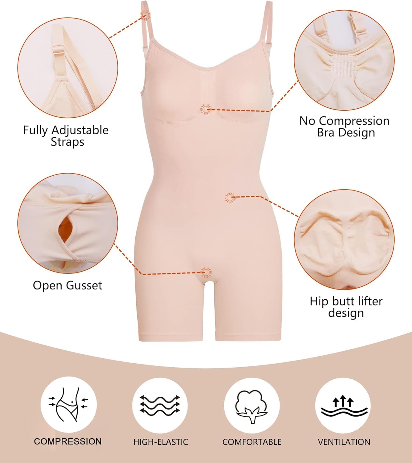 Thumbnail 3 de SHAPERX Body Shaper 1-piece Tummy Control